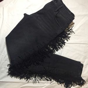 EXPRESS Fringe black jeggings